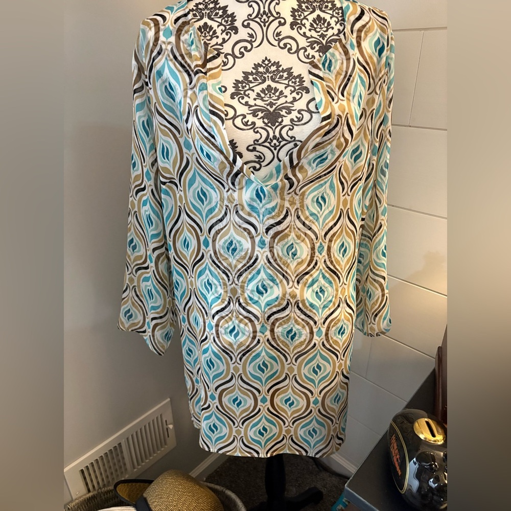 Chic Multicolor Patterned tunic top size XL
